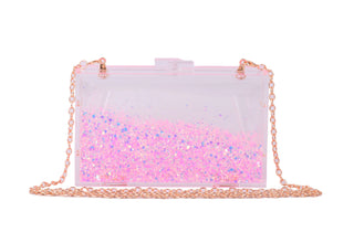 Glittery Clear Hard-Shell Clutch