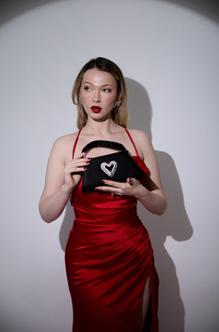 Satin Heart Satchel