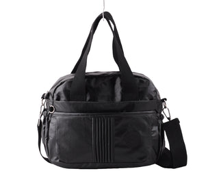 Nylon Metallic Tote with Stripes