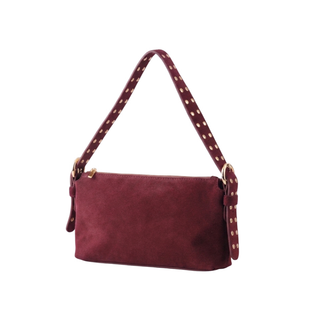 Scarlett Studded Strap Suede Shoulder Bag