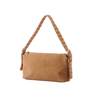 Scarlett Studded Strap Suede Shoulder Bag