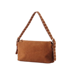 Scarlett Studded Strap Suede Shoulder Bag