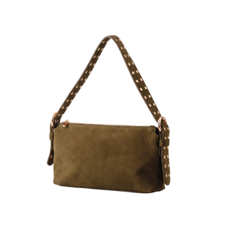 Scarlett Studded Strap Suede Shoulder Bag