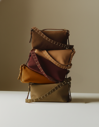 Scarlett Studded Strap Suede Shoulder Bag