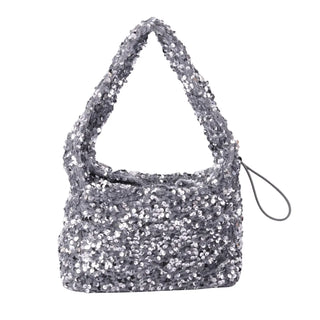 Fuzzy Sequin Scrunchie Bag