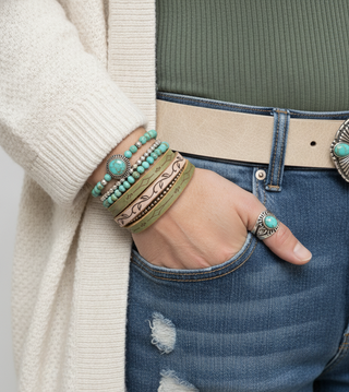 Floral Double Wrap Cross Bracelet