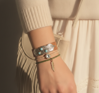 Metal Feather Bracelet