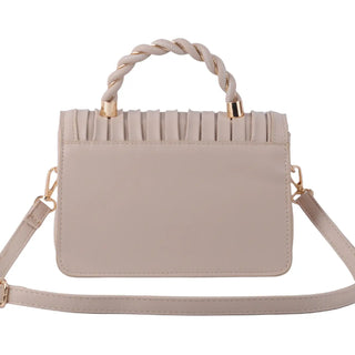 Twisted Top Rings Satchel Bag