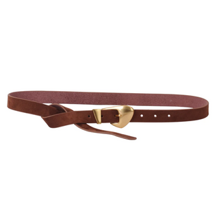Skinny Suede Liquid Gold Buckle Belt