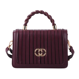 Twisted Top Rings Satchel Bag