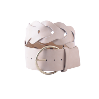 Chevron Patterned Woven Tail with Ultra Thin Brass Buckle