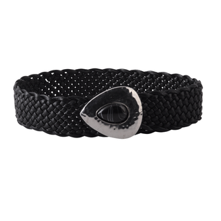 Wide Woven Asymmetrical Buckle Belt