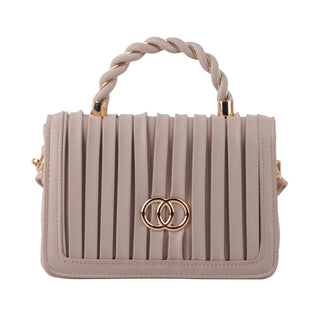 Twisted Top Rings Satchel Bag