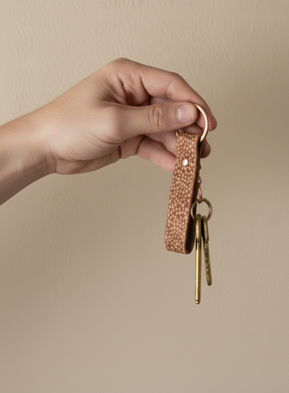 Giraffe Print Calf Hair Keychain