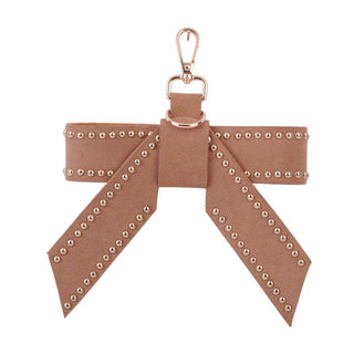 Studded Leather Bow Charm - Ships July 21