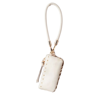 Safari Wristlet: Genuine Calf Hair Zip Pouch with Wrist Strap