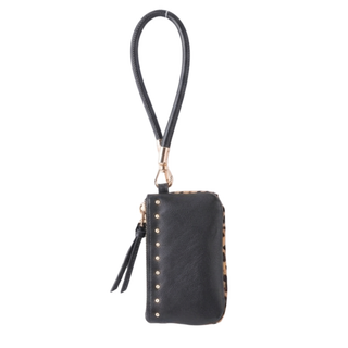 Safari Wristlet: Genuine Calf Hair Zip Pouch with Wrist Strap