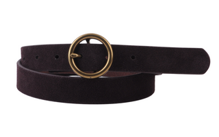 Basic Brass Ring Leather Belt