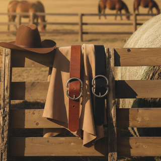 Double D-Ring Women's Leather Belt