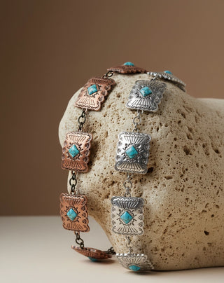 Turquoise Square Plate Concho
