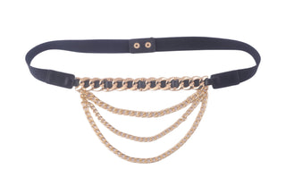 Multi-Layered Gold Chain Stretch Belt