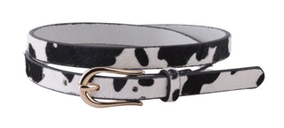 Skinny Cow Print Belt with Equestrian Clasp