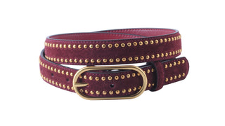 Stud-Lined Suede Belt