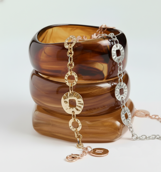 Stamped Metallic Donut Link Belt