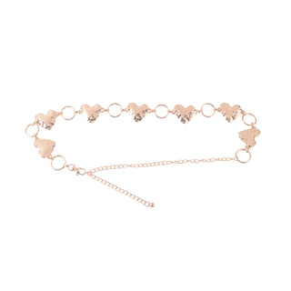 Natural Hammered Heart Ring Chain Belt