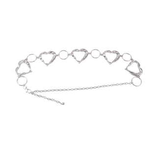 Natural Hammered Heart Hollow Ring Chain Belt
