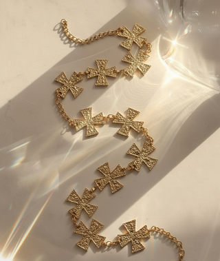 Natural Gold Cross Chain Belt