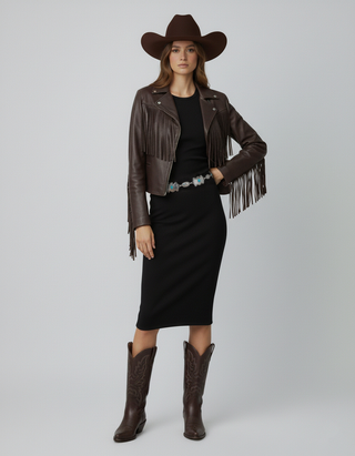 Turquoise Adorned Bow Tie Design Chain Belt