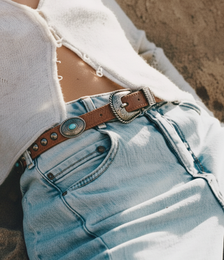 Boho Bella Turquoise Skinny Belt