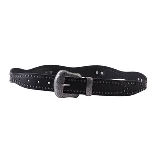 Scalloped Black Western Belt