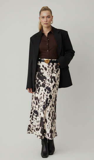 Stitched Clean Leather Belt with Asymmetrical Buckle