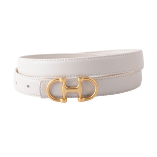 Stitched Clean Leather Belt with Horsebit Buckle - Ships by December 22nd