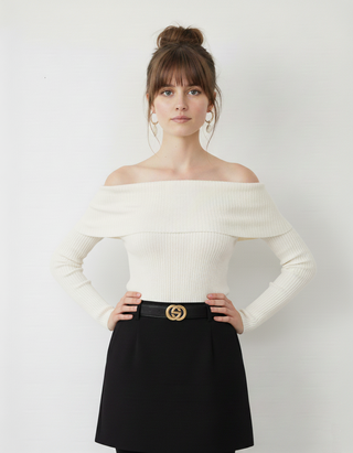 Stitched Clean Belt with Interlocking Buckle