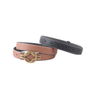 Reversible Belt with Linked Chain Buckle