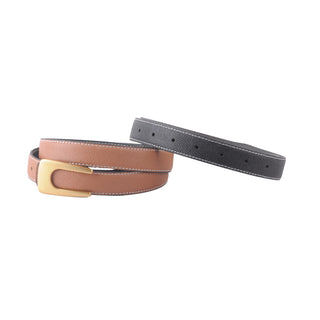Reversible Belt with Angular Asymmetrical Buckle