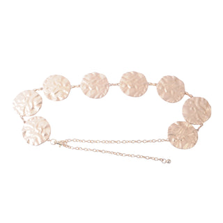 Shimmer Foil Circle Link Chain Belt