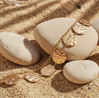 Shimmer Foil Circle Link Chain Belt