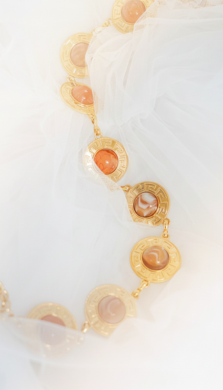 Rose Quartz Gold Chain Belt