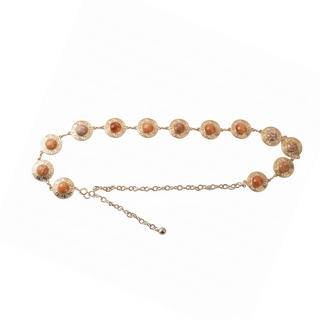Rose Quartz Gold Chain Belt