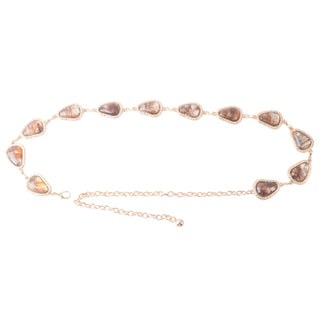 Shimmery Asymmetrical Smoky Quartz Chain Belt