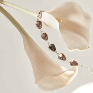 Shimmery Asymmetrical Smoky Quartz Chain Belt