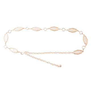 Gold Accented Pearl Princess Chain Belt