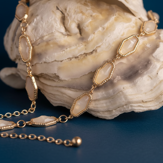 Gold Accented Pearl Princess Chain Belt