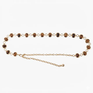 Glossy Coffee Bean Chain Belt