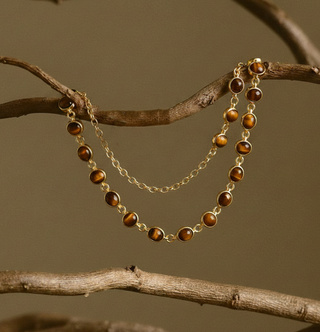 Glossy Coffee Bean Chain Belt