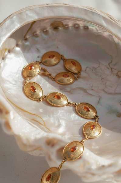 Floral Engraved Chain Belt | mostwantedusa display picture 1